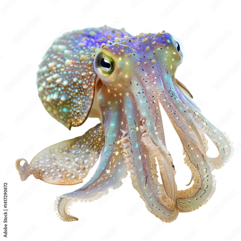 vibrant and colorful cephalopod with intricate patterns and textures, showcasing its unique features and captivating appearance. This marine creature is often found diverse ocean habitats