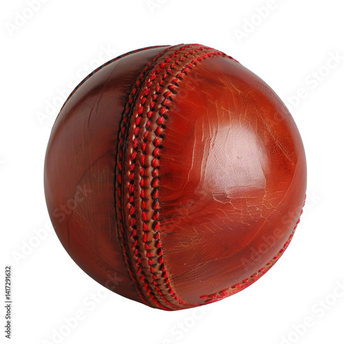 Obraz na płótnie shiny red cricket ball with intricate stitching and smooth surface, symbolizing spirit of game. Its vibrant color and craftsmanship make it perfect representation of sportsmanship w salonie