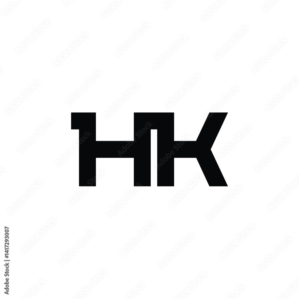 Fototapeta premium HK monogram logo design letter text name symbol monochrome logotype alphabet character simple logo