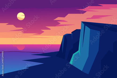 last-light-over-seaside-cliffs---anime-style 