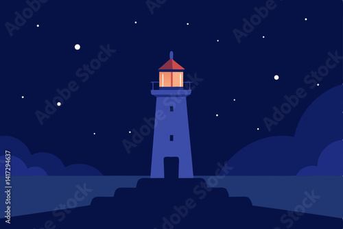 lighthouse on a sky background