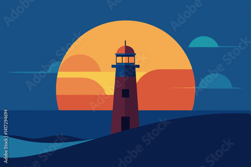 lighthouse on a sky background