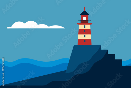 lighthouse on a sky background