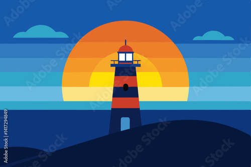 lighthouse on a sky background