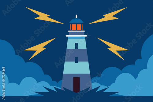 lighthouse on a sky background