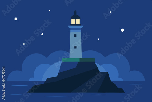 lighthouse on a sky background