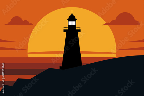lighthouse on a sky background