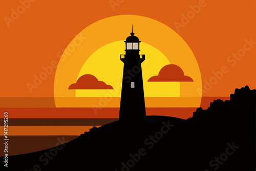 lighthouse on a sky background