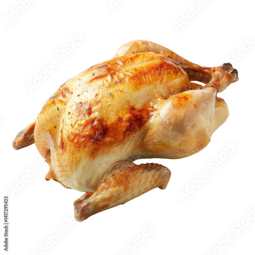 Obraz na płótnie Roasted chicken golden brown crispy skin juicy meat whole bird delicious meal savory flavor cooked dish culinary delight traditional recipe w salonie