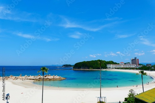 南紀白浜、白良浜。和歌山、日本。5月下旬。
