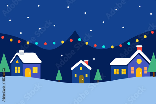 anime-christmas-lights-in-snow-town 