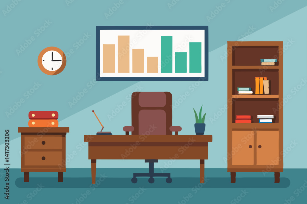 Fototapeta premium ceo-office-with-wooden-furniture-and-modern-decor