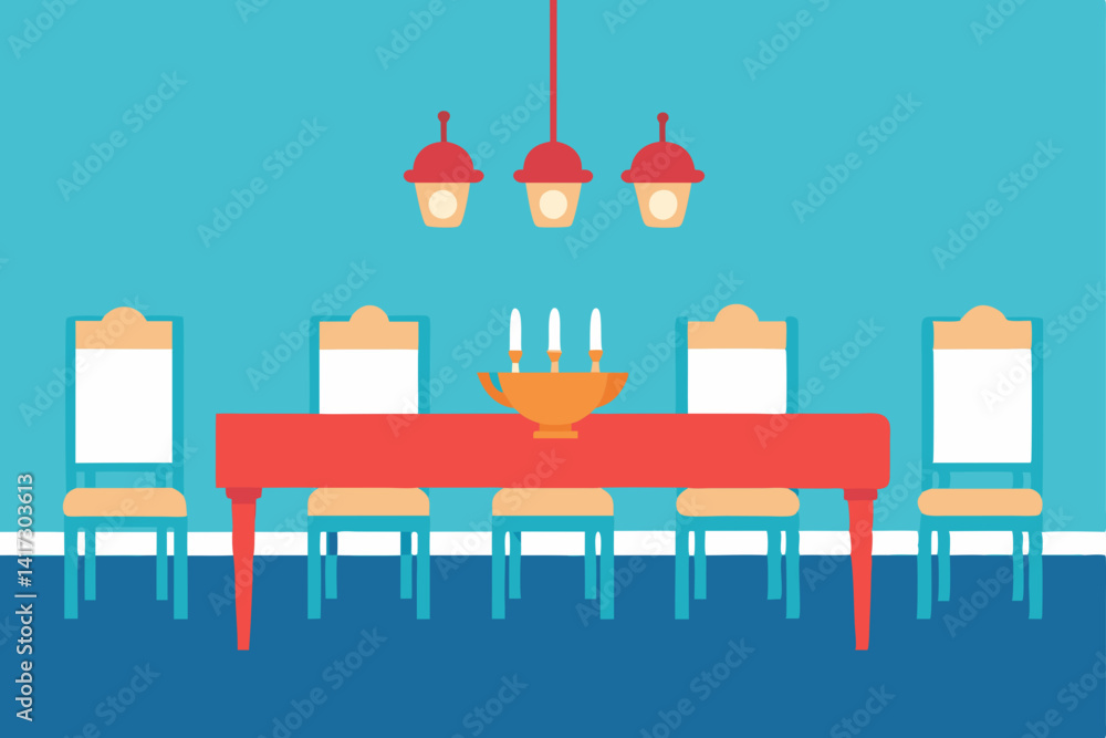 Fototapeta premium classic-dining-room-with-family-table