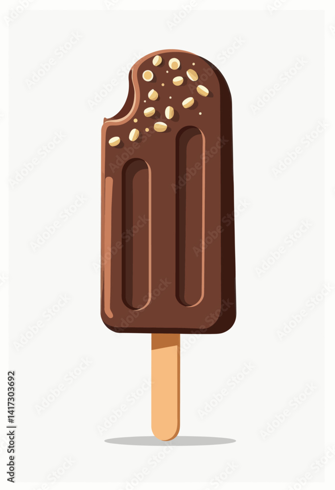 Frozen Dessert Delight: Vector Art of a Chocolate Ice Cream Bar with Crunchy Nuts, Ideal for Summer Promotions, Confectionery Advertising, and Food Blog Illustrations.
Frozen Dessert Delight: Vector Art of a Chocolate Ice Cream Bar with Crunchy Nuts, Ideal for Summer Promotions, Confectionery Advertising, and Food Blog Illustrations.