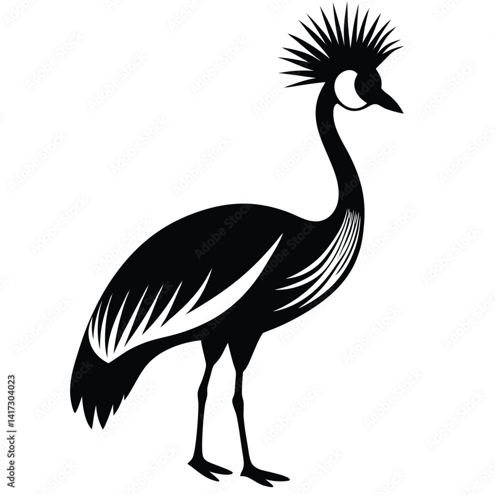 Obraz premium crowned crane vector animal