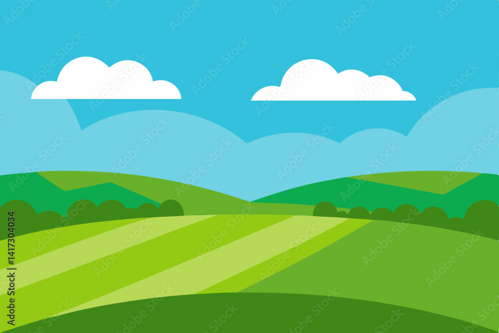 Fototapeta premium clear-skies-over-green-fields