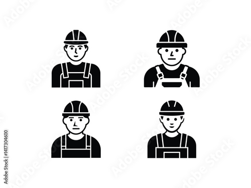 Construction Worker Silhouette Vector Set