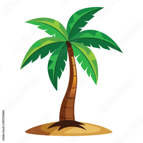 A Palm tree vector silhouette isolated on a white background, Tropical palm tree black clipart. Tropical palm tree