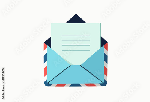 Illustrative Email Marketing Campaign: Open Envelope Design for Digital Communication and Direct Mail Promotions, Perfect for E-commerce and Newsletter Announcements.
