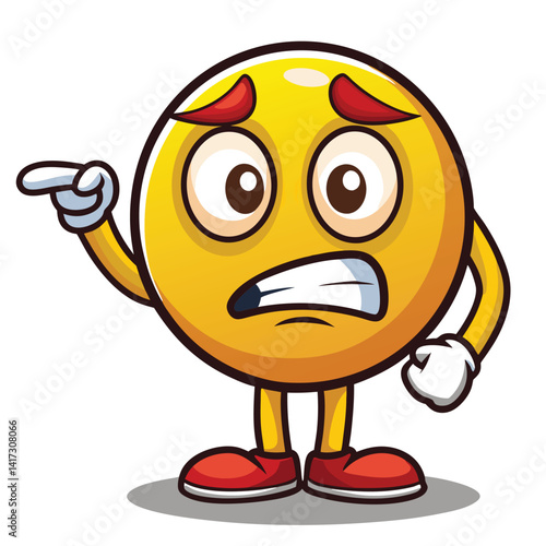 Upset emoticon pointing