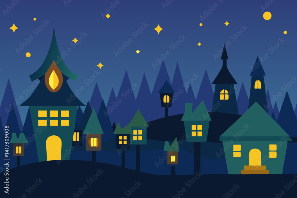 fairytale-village-with-glowing-lanterns fairytale-village-with-glowing-lanterns
