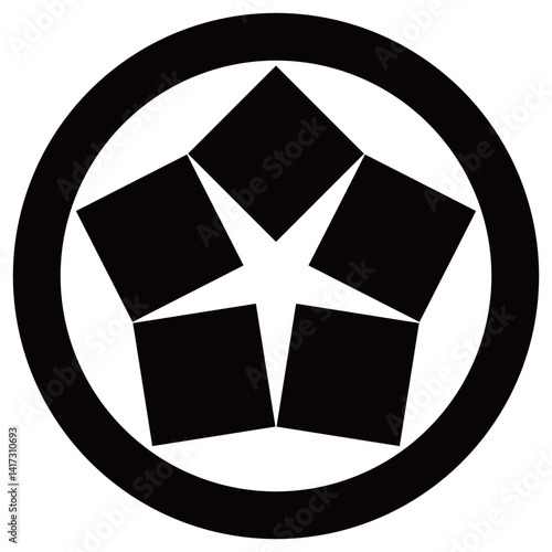 家紋です。丸に五つ寄せ石といいます。