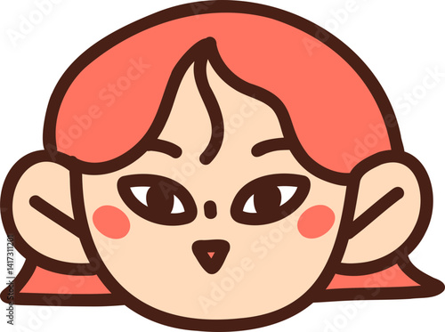 Red-haired Girl with Curly Hair