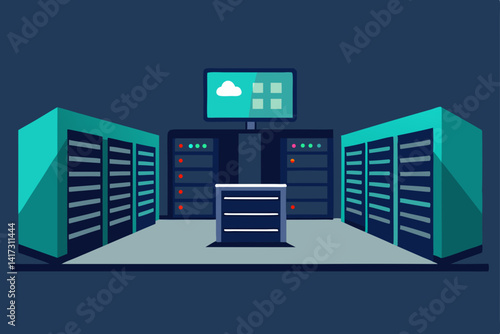 cloud computing concept with server