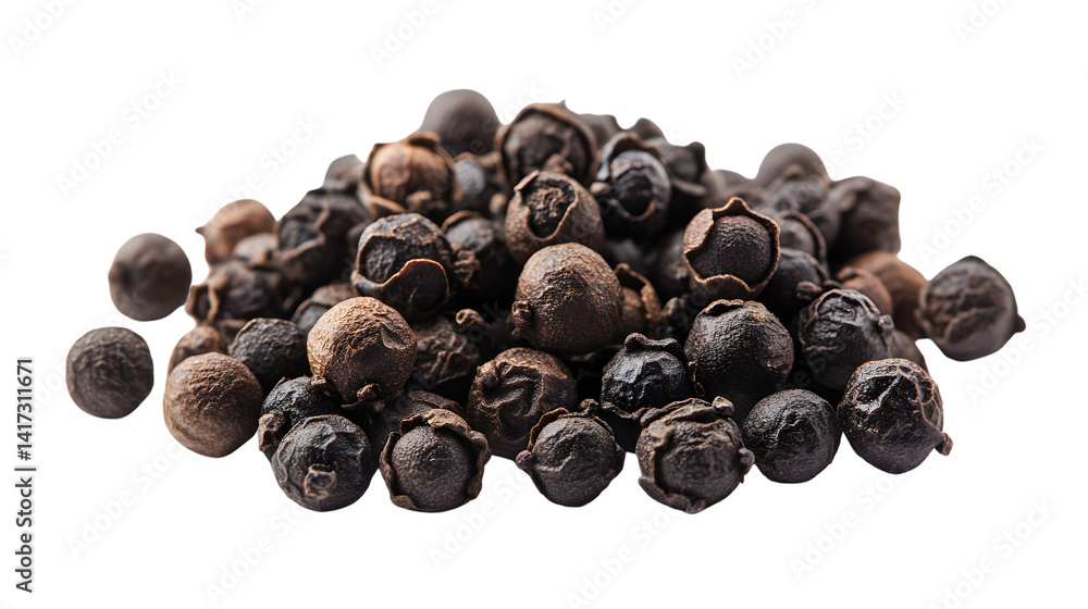 Premium Black Pepper Isolated on White Background - Professional Culinary Ingredient Photography Premium Black Pepper Isolated on White Background - Professional Culinary Ingredient Photography