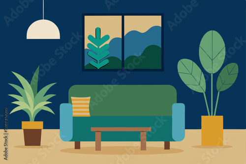 modern living room with a window