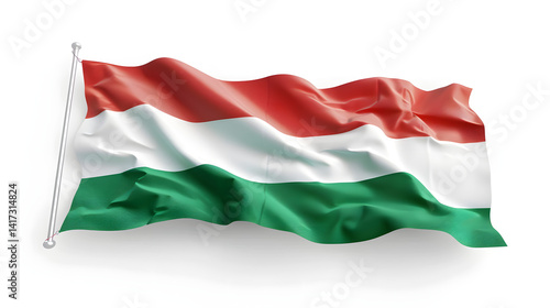 High-quality Hungary flag isolated on white background for graphic design projects