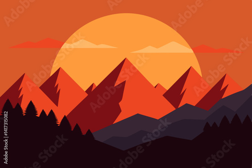 mountain-silhouette-at-anime-sundown 