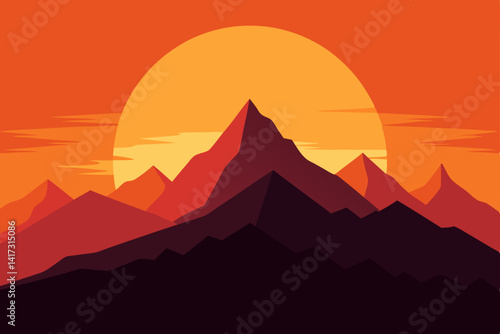 mountain-silhouette-at-anime-sundown 