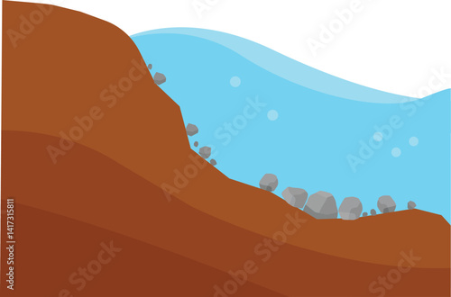 Fotografija erosion and deposition vector illustration