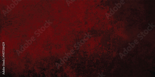 Abstract Dark Grunge Texture with Red Paint and Shadows

