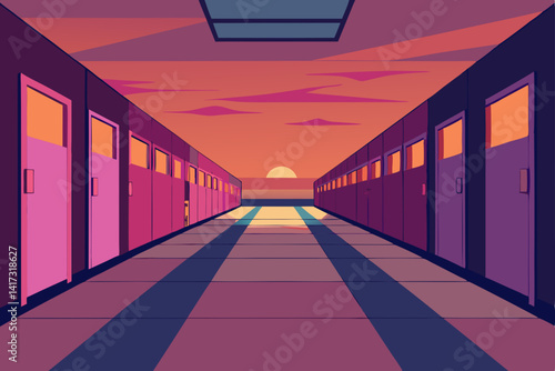corridor in the night