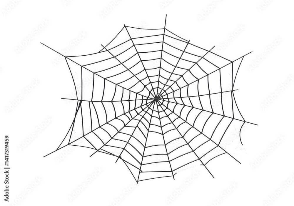 Fototapeta premium Spiderweb illustration graphic isolated on white background