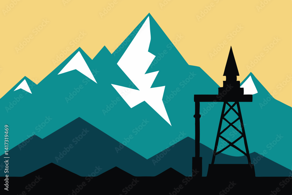 vector illustration of a mountain landscape vector illustration of a mountain landscape