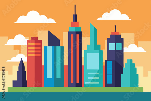 city skyline in the city