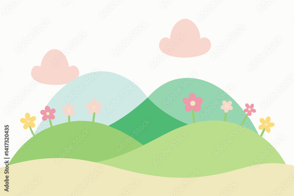 Fototapeta premium vector illustration of a summer landscape