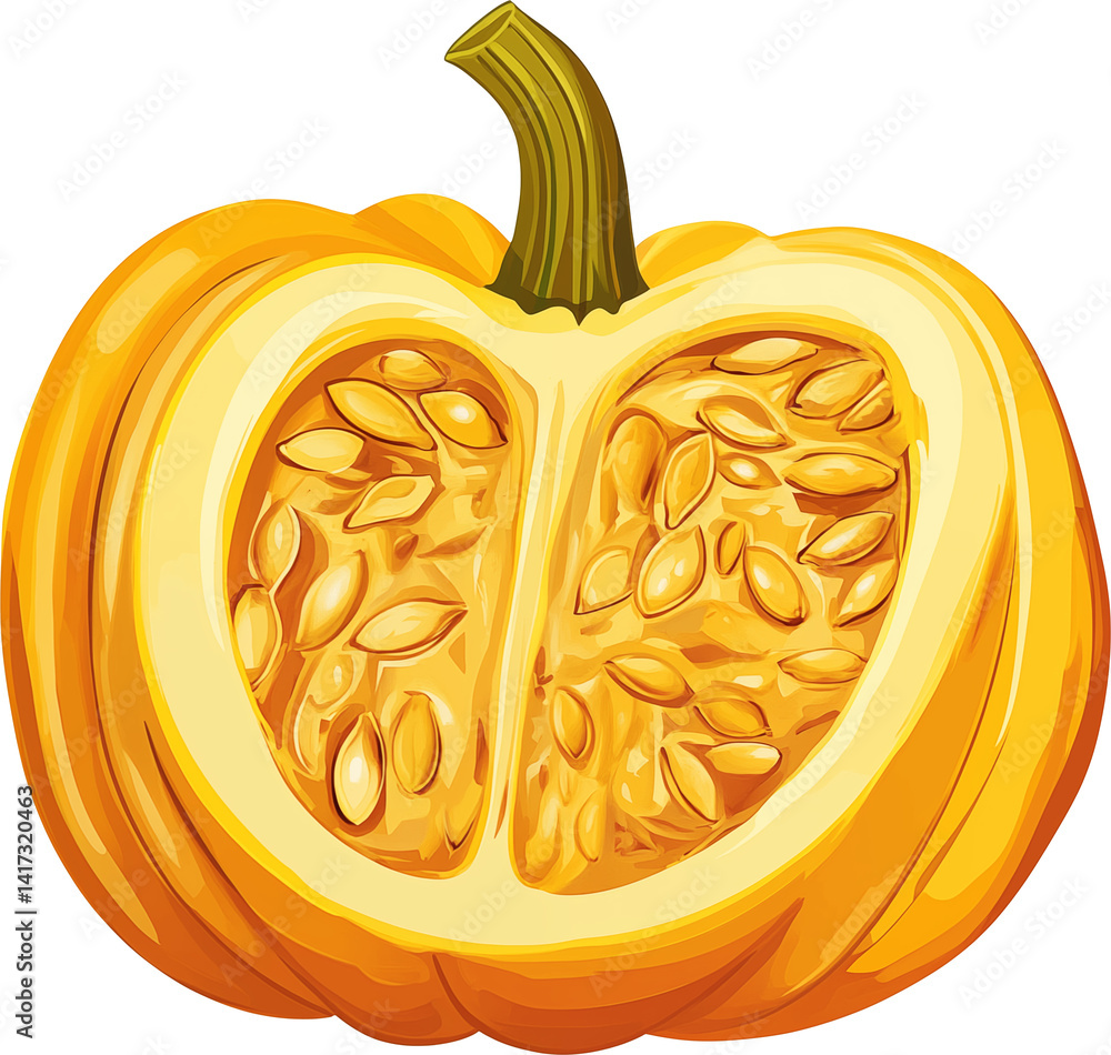 Sliced pumpkin illustration