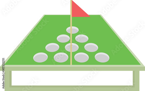 Golf Pong Cornhole Board Vector Illustration