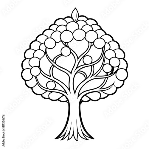  Stylish Calabash Tree Design on White Background