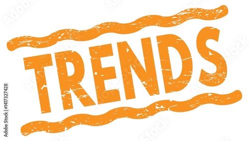 Obraz na płótnie TRENDS text on orange lines stamp sign. w salonie