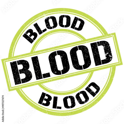 Obraz na płótnie BLOOD text on green-black round stamp sign w salonie
