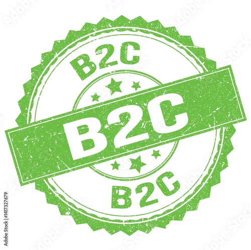 Obraz na płótnie B2C text on green round stamp sign w salonie