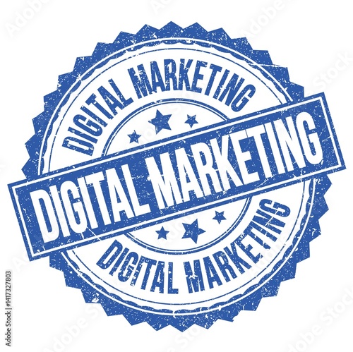 Obraz na płótnie DIGITAL MARKETING text on blue round stamp sign w salonie