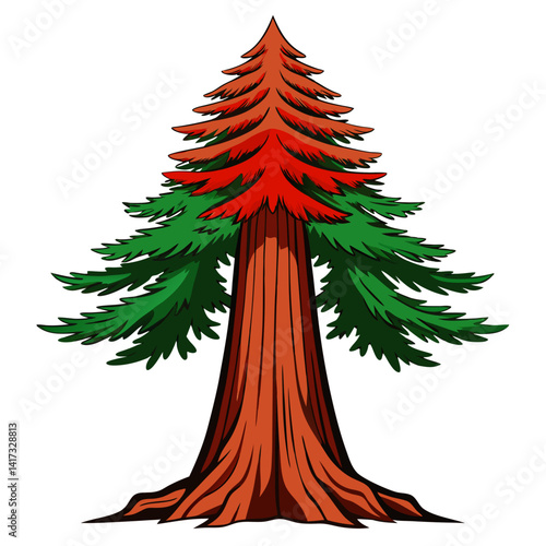  Dramatic Coast Redwood Tree Design with Bold Outline