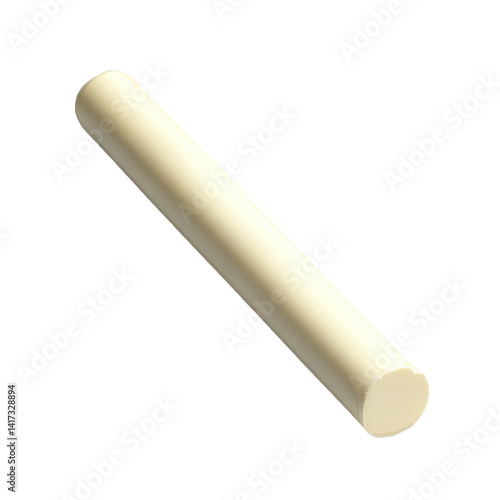 A light cream-colored, long, cylindrical object, likely a component for industrial or construction use.