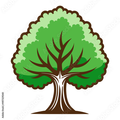  Bold Common Horse Chestnut Tree Illustration on White Background